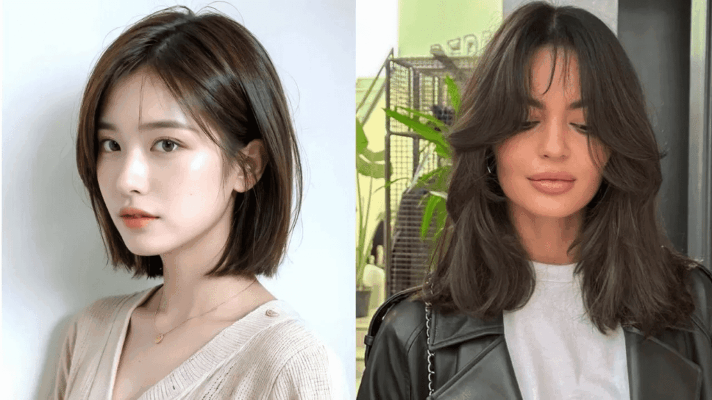 model rambut sebahu kekinian, rambut sebahu wanita 2025, potongan rambut wajah bulat, gaya rambut tipis, rambut selebriti, tren rambut 2025, inspirasi rambut kekinian